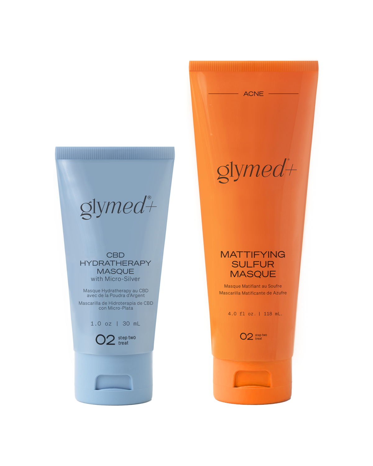 GlyMed+ CBD Hydratherapy Masque and Mattifying Sulfur Masque duo